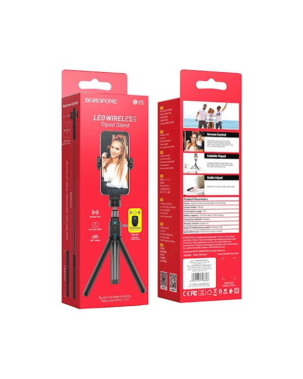 Borofone Selfie Stick BY5 bluetooth штатив с пультом дистанционного управления черный