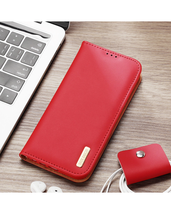 Dux Ducis Hivo case Samsung Galaxy S23+ flip cover wallet stand RFID blocking brown