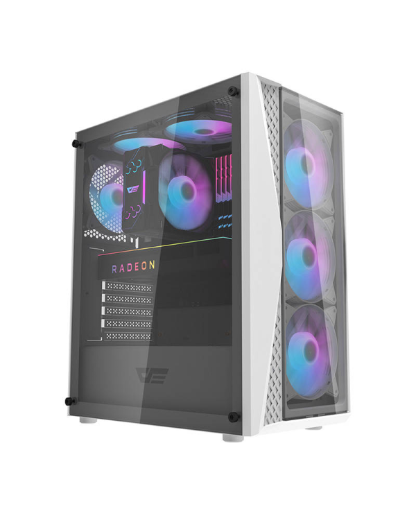 Компьютерный корпус Darkflash DK352 Plus с 4 вентиляторами (черно-белый)