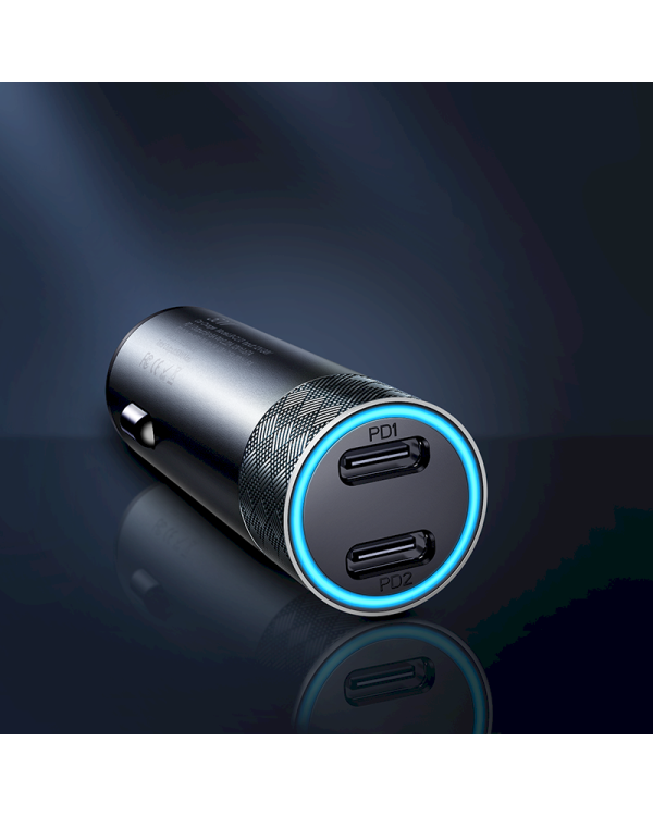 Joyroom car charger 2 x USB 50W with PD, QC, PPS gray (JR-CL13)