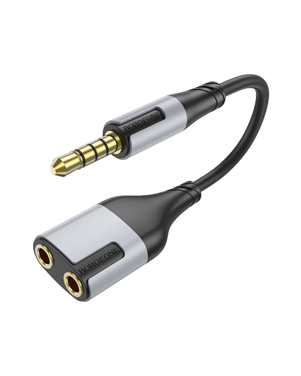 Borofone Cable BL19 Creator 2 in 1 - jack 3,5mm male to 2xjack 3,5mm female - 15 cm black
