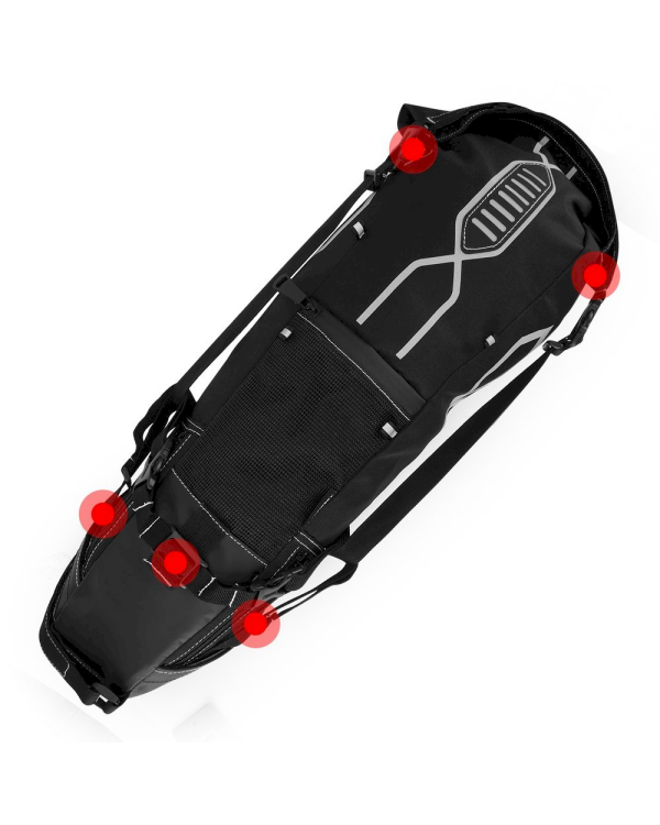 Wozinsky large roomy bicycle bag under the saddle 12 L black (WBB9BK)