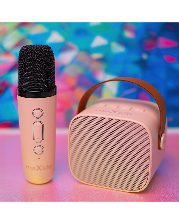 Караоке-колонка Maxlife Bluetooth MXKS-100 розовая