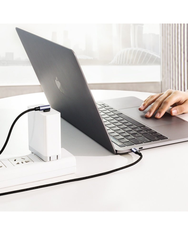 Ugreen angled cable USB Type C - USB Type C Power Delivery 60 W 20 V 3 A 1 m black-gray cable (US255 50123)