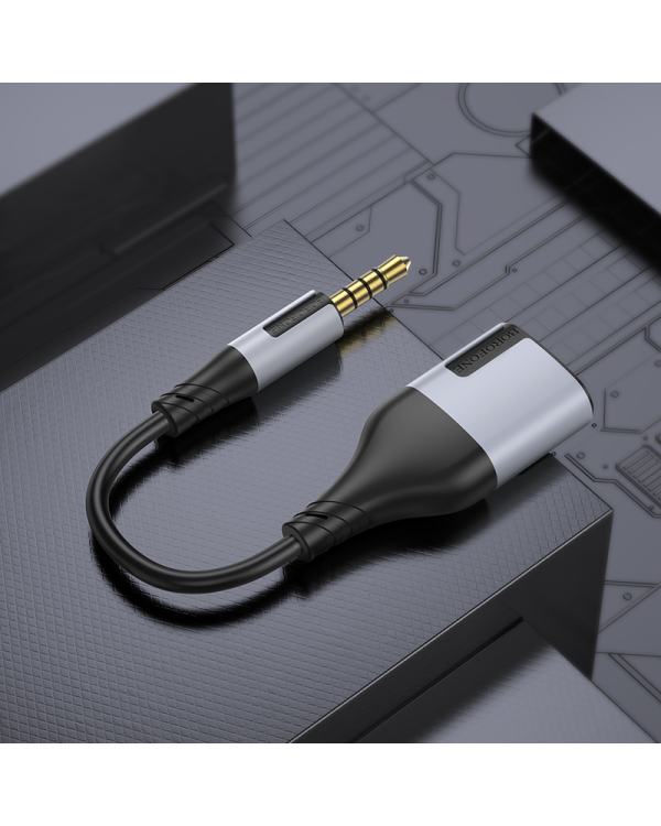 Borofone Cable BL19 Creator 2 in 1 - jack 3,5mm male to 2xjack 3,5mm female - 15 cm black
