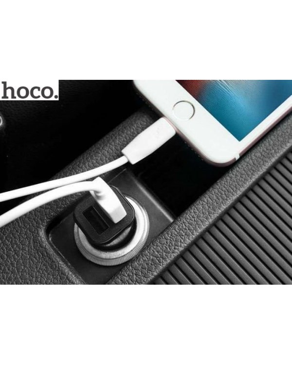 Hoco Premium Elite Z12 Fast Dual USB Универсальный 2.4A 2x USB Быстрое Автомобильное зарядное устройство черный
