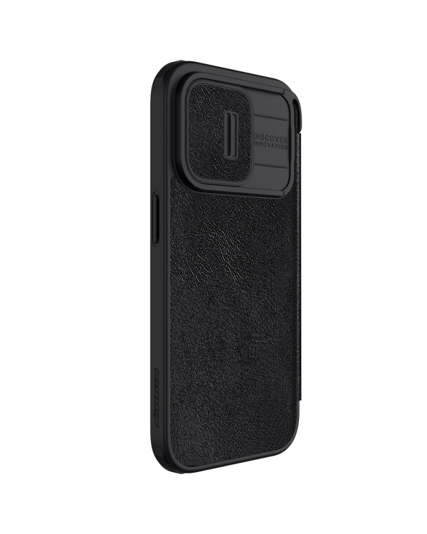 Nillkin Qin Pro Leather Flip Camera Cover Case for iPhone 15 Pro - Black