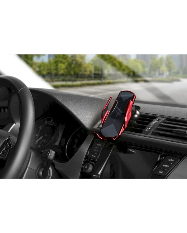 Fusion HS3 Автомобильный держатель с автоматическим датчиком беспроводной зарядки красный