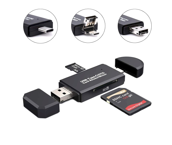 Компактный кардридер Fusion AK180 SDHC / Micro SD / SDXC / M2 / TF / черный