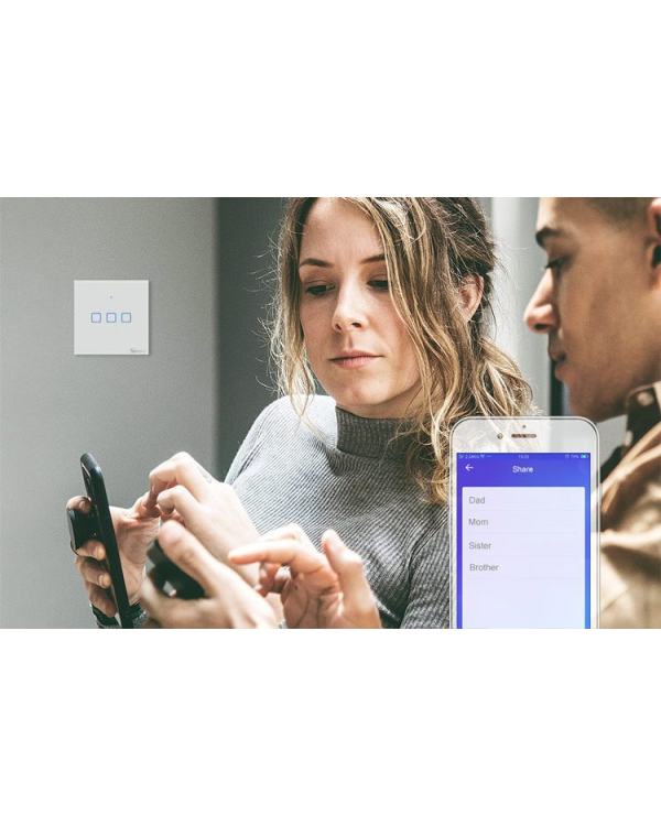 Умный выключатель WiFi + RF 433 Sonoff T3 EU TX (3-канала)