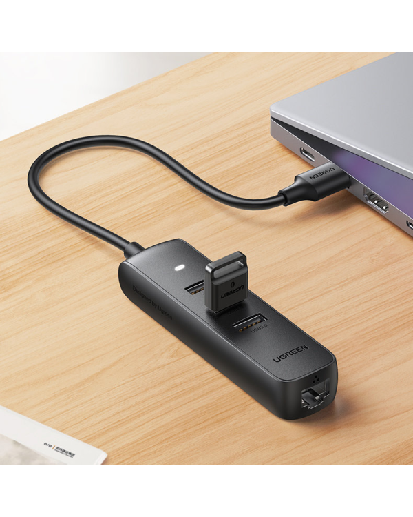 Ugreen adapter USB Type C - Ethernet RJ45 | 3 x USB black adapter (CM416)