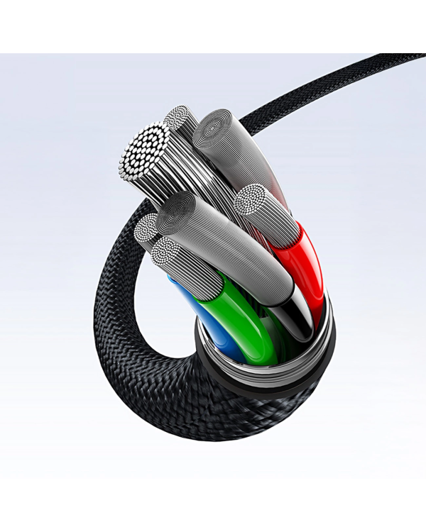 Baseus Flash Series 3 3in1 cable 100W USB-C - USB-C+USB-C+ Lightning 1.5m + 3 x 0.25 m - black