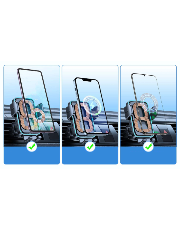 Joyroom JR-ZS246 Dual-Coil Wireless Car Charger Holder (Air Vent)-Black