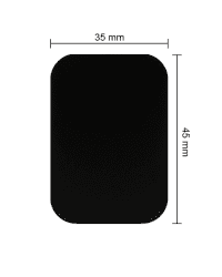 Metal plate for magnet holders - rectangular 35x45mm grey