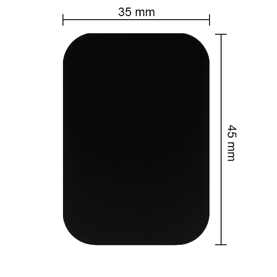 Metal plate for magnet holders - rectangular 35x45mm grey