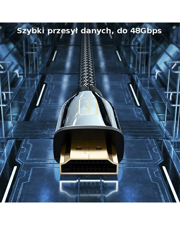 Кабель HDMI USAMS - HDMI 2.1 U67 2m 8K black|black Ultra HD SJ497HD01 (US-SJ497)