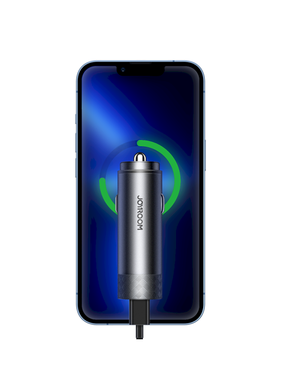 Joyroom car charger 2 x USB 50W with PD, QC, PPS gray (JR-CL13)