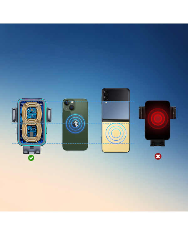 Joyroom JR-ZS246 Dual-Coil Wireless Car Charger Holder (Air Vent)-Black