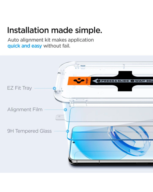 TEMPERED GLASS Spigen GLAS.TR "EZ FIT" 2-PACK GALAXY S23 CLEAR