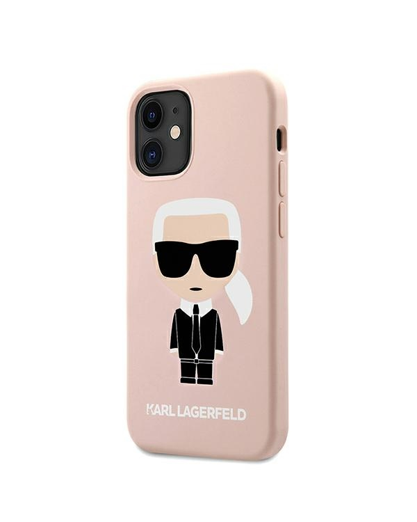 Karl Lagerfeld KLHCP12SSLFKPI iPhone 12 mini 5,4" hardcase jasnoróżowy|light pink Silicone Iconic