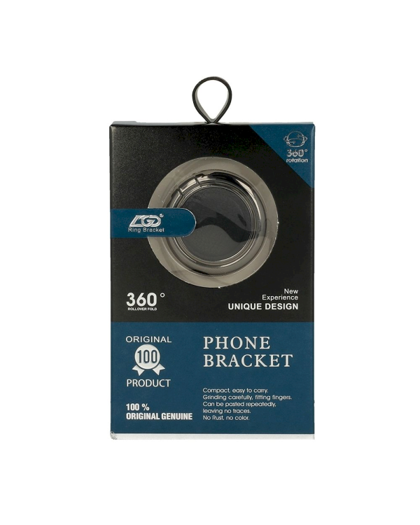 LGD Leather Ring Универсальный держатель кольцо для телефона Черный