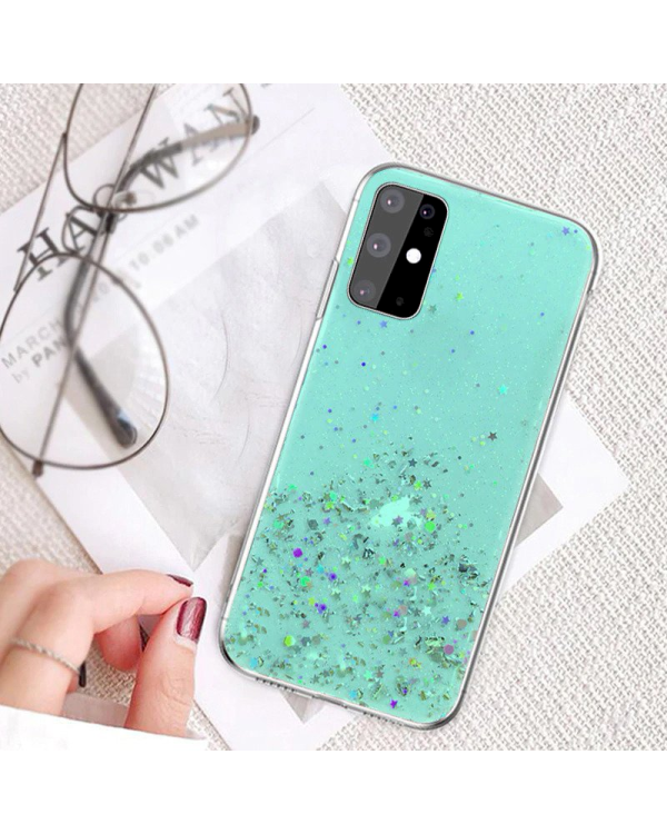 Fusion glue glitter силиконовый чехол для Samsung A525 Galaxy A52 / A52 5G зеленый