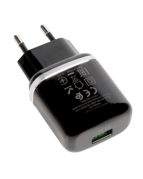 Hoco N3 сетевое зарядное устройство USB / 18W / 3A / Quick Charge 3.0 / черное