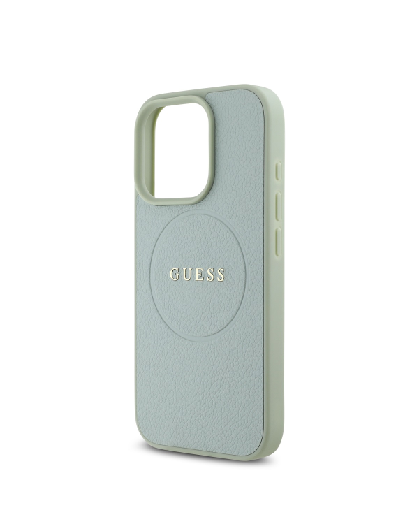 Guess PU Grained Classic Logo MagSafe Case для iPhone 16 Pro Green