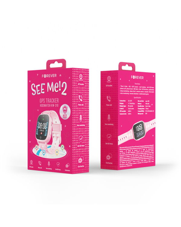 Forever Smartwatch GPS WiFi Kids Watch Me 2 KW-310 pink