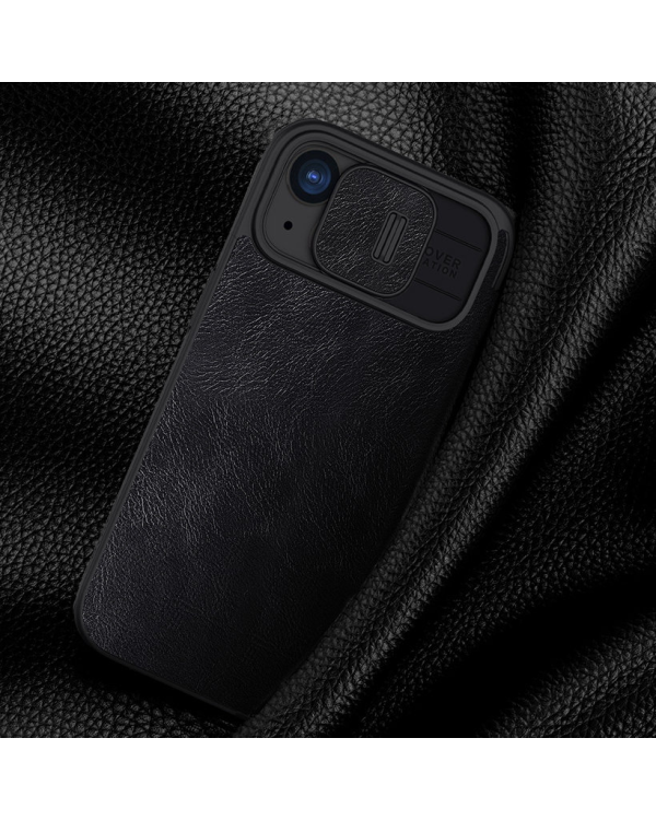 Nillkin Qin Pro Leather Flip Camera Cover Case for iPhone 15 Pro - Black