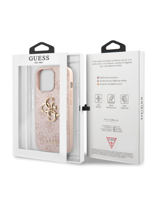 GUHCP13X4GMGPI Guess PU 4G Metal Logo Case for iPhone 13 Pro Max Pink