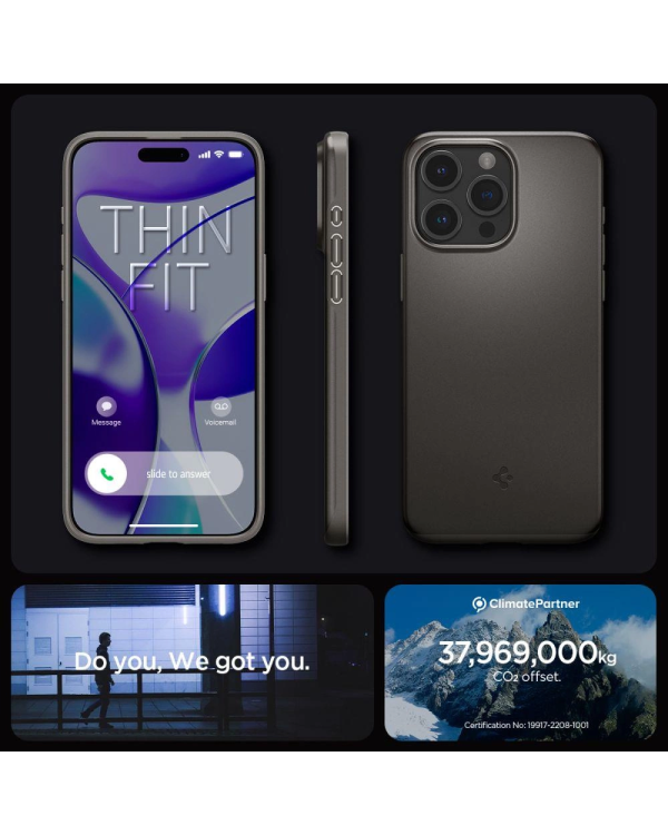 Spigen Thin Fit, gunmetal - iPhone 15 Pro Max
