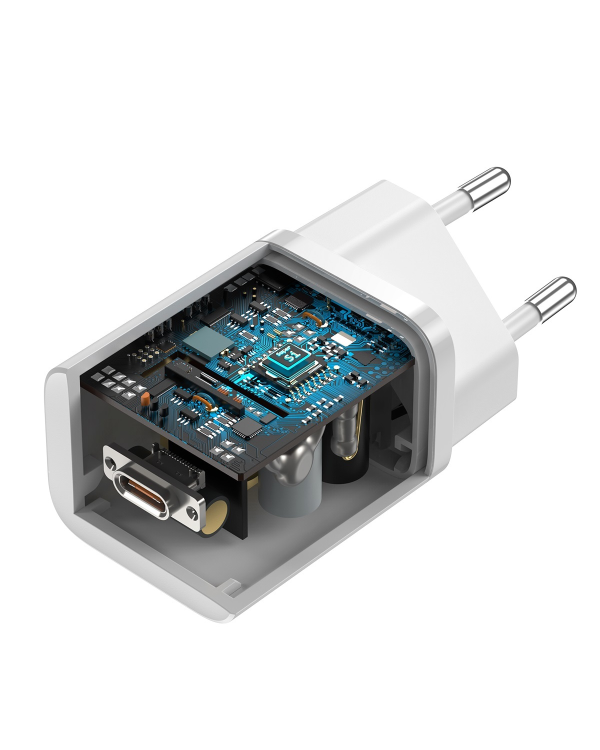 Baseus Super Si Quick Charger 1C 25W с кабелем USB-C для USB-C 1м (белый)