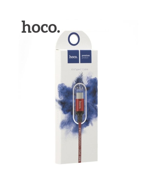 Hoco Premium Times Speed X14 Прочный USB 3.0 на Type-C Кабель данных и заряда 1m черный/красный