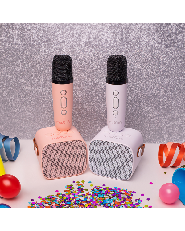Караоке-колонка Maxlife Bluetooth MXKS-100 розовая