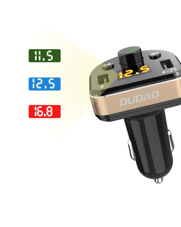Dudao FM-передатчик Bluetooth автомобильное зарядное устройство MP3 3.1 A 2x USB черный (R2Pro черный)