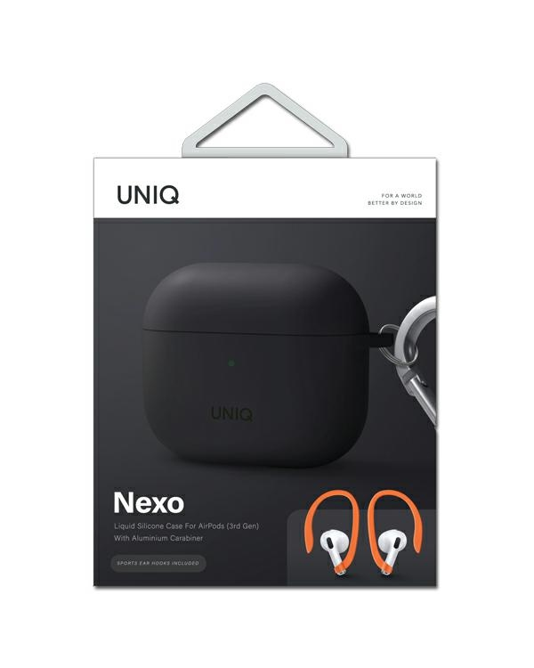 UNIQ etui Nexo AirPods 3 gen + Ear Hooks Silicone szary|grey
