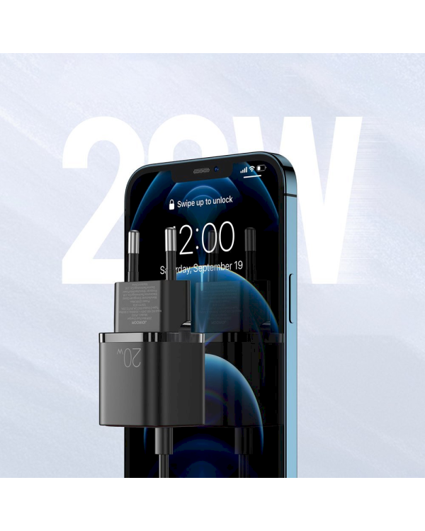 Joyroom быстрое настенное зарядное устройство USB Type C 20W Power Delivery Quick Charge 3.0 AFC черный (L-P202)