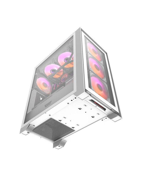 Компьютерный корпус Darkflash DRX70 GLASS + 4 вентилятора RGB (белый)
