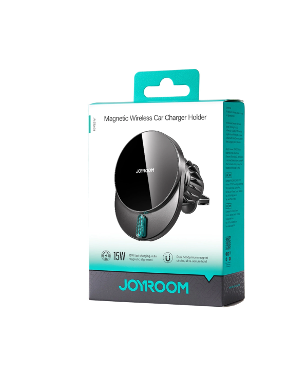 Joyroom JR-ZS409 magnetic holder with 15W inductive charger for car air vent - black