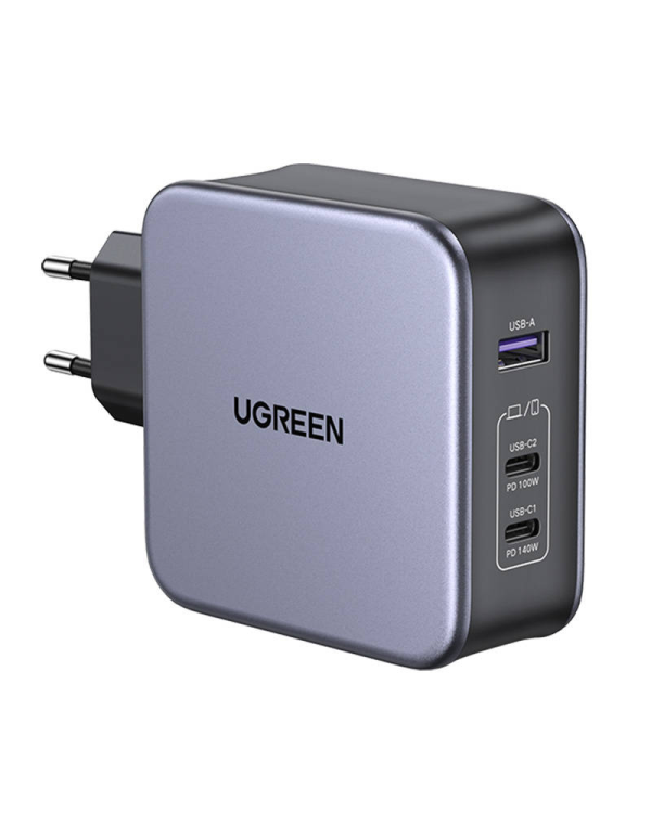 UGREEN CD289 Power Charger, 2x USB-C, 1x USB-A, GaN, 140W, 2m Cable (Silver)