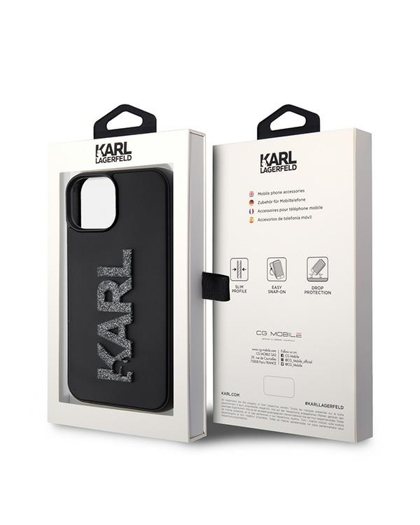 Karl Lagerfeld KLHCP15S3DMBKCK iPhone 15 6.1" czarny|black hardcase 3D Rubber Glitter Logo