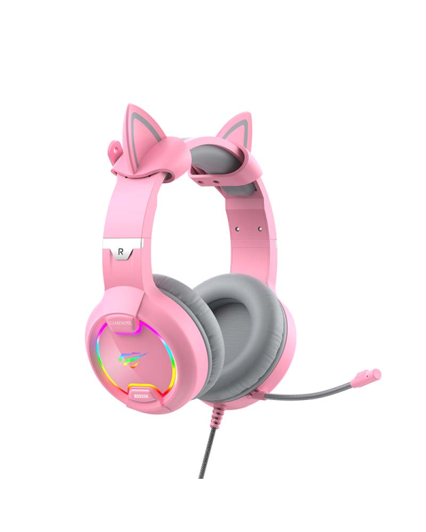 Havit GAMENOTE H2233d Игровые наушники RGB (розовый)