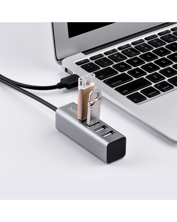 HOCO HUB HB1 Хаб 1 x 4 USB Разделитель серый