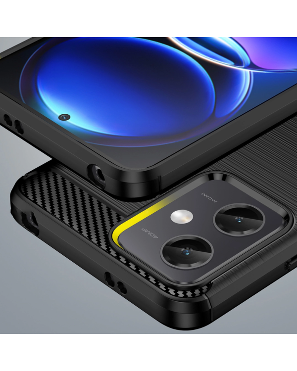 Carbon Case for Xiaomi Poco X5 5G | Redmi Note 12 5G flexible silicone carbon cover black