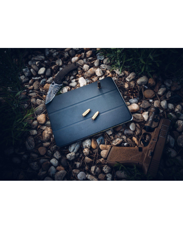 Tactical Book Tri Fold Case for Samsung X610|X616 Galaxy Tab S9 FE+ Black