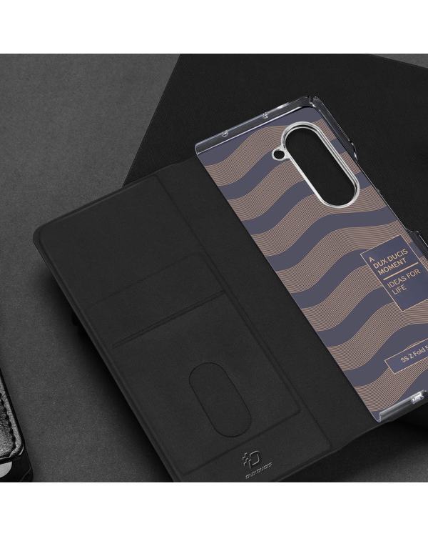 Dux Ducis Bril Leather Flip Wallet Case for Samsung Galaxy Z Fold5 5G - Черный
