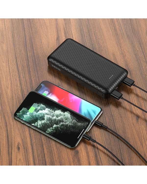 Borofone Power Bank 20000mAh BJ3A Minimalist - 2xUSB - black