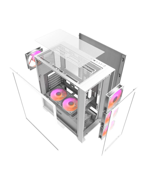 Компьютерный корпус Darkflash DRX70 GLASS + 4 вентилятора RGB (белый)