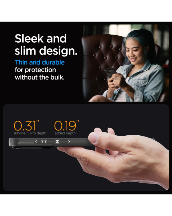 SPIGEN OPTIK ARMOR MAGSAFE IPHONE 15 PRO ЧЕРНЫЙ